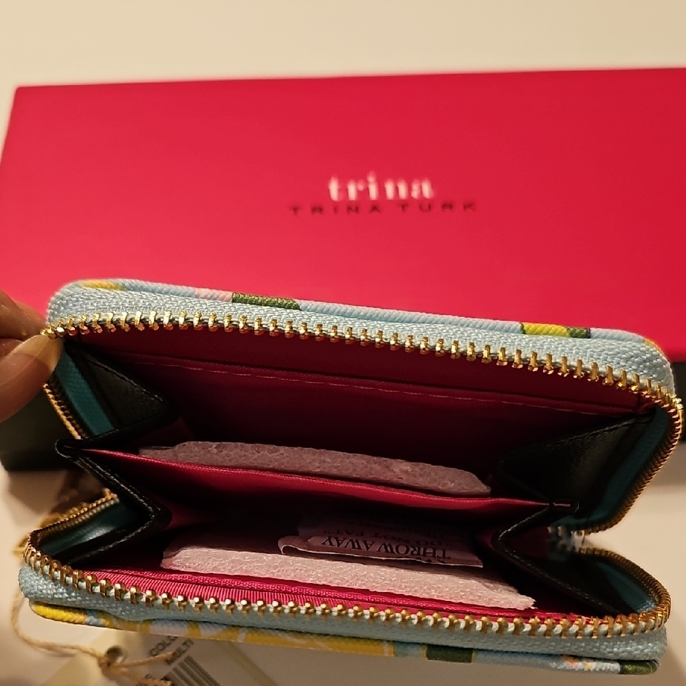 Trina Turk Blue and Yellow Wallet with Citrus Pattern - Picture 7 of 9